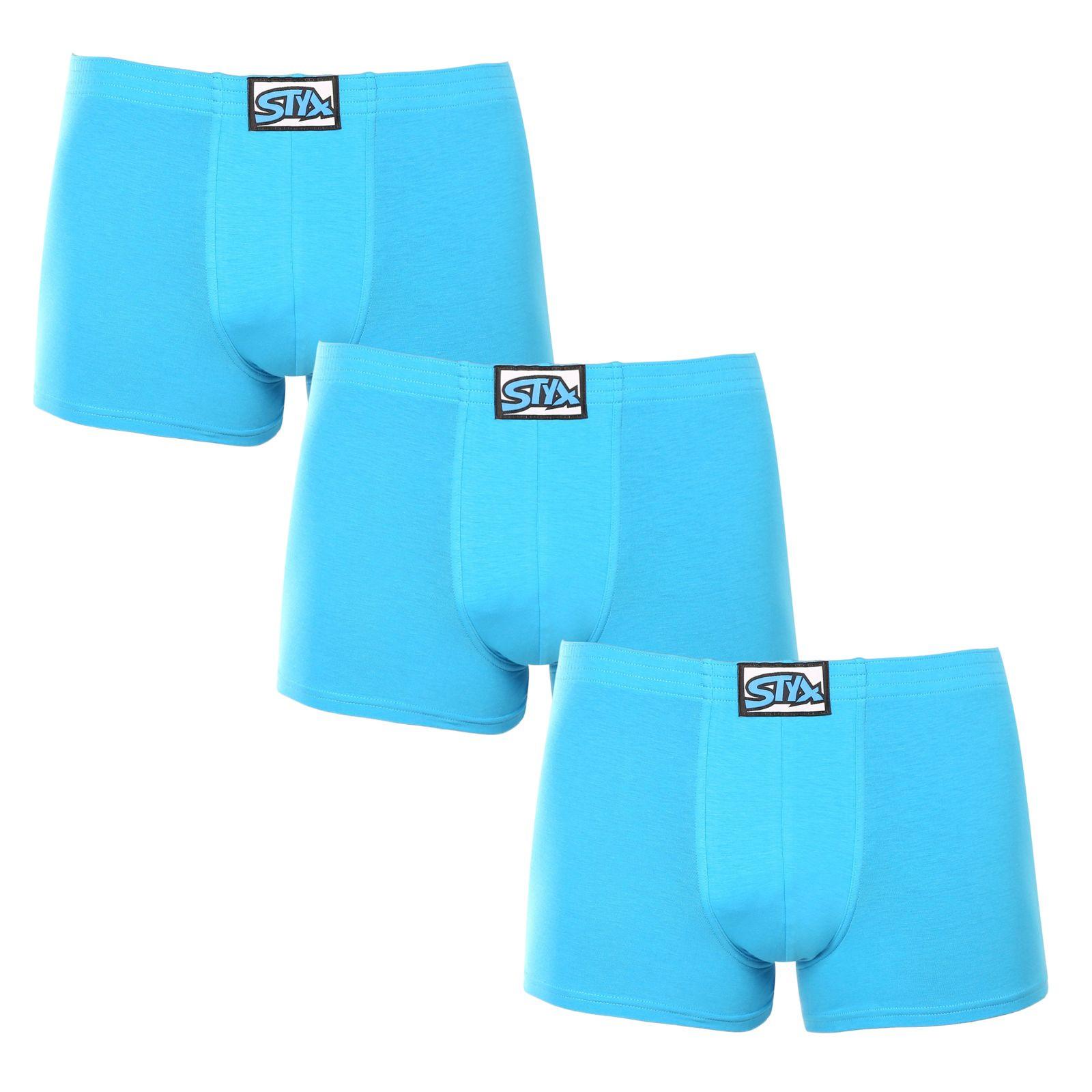E-shop 3PACK pánské boxerky Styx klasická guma světle modré