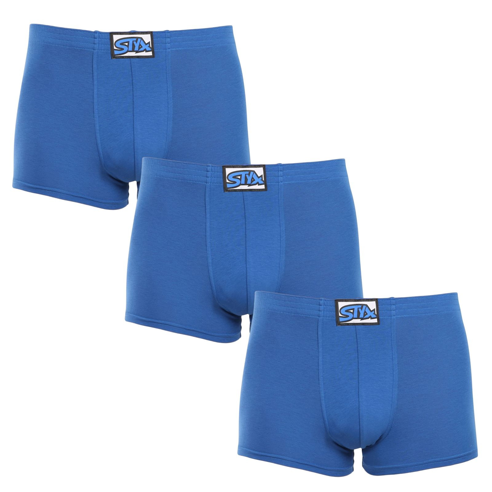 E-shop 3PACK pánské boxerky Styx klasická guma modré