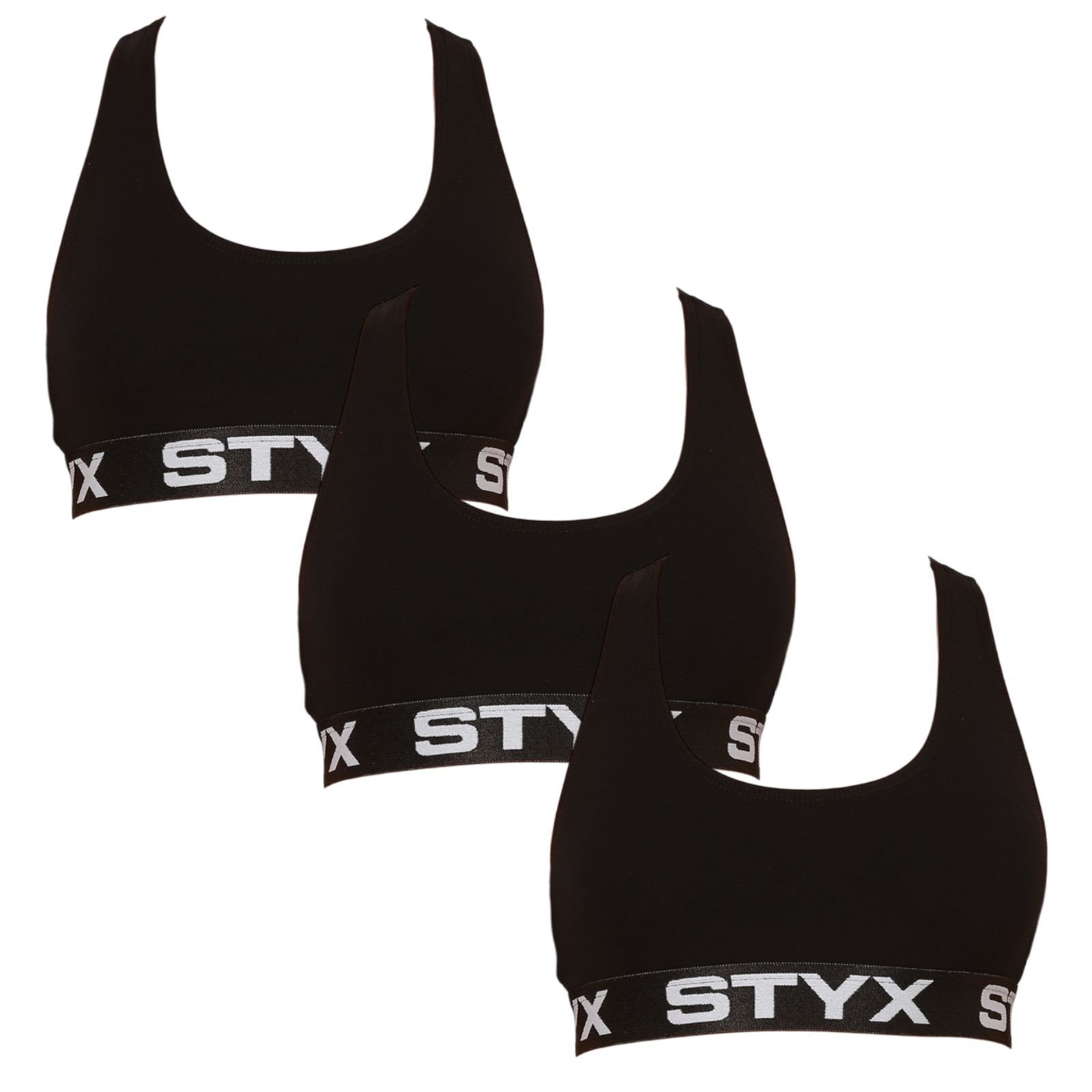 E-shop 3PACK dámská podprsenka Styx sport černá