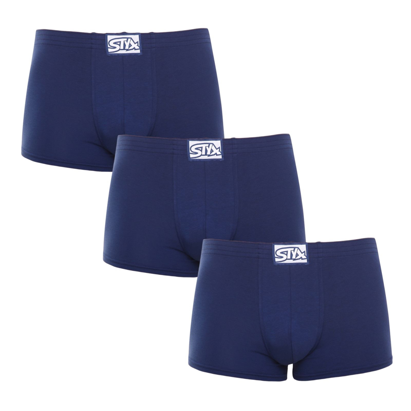 E-shop 3PACK pánské boxerky Styx klasická guma tmavě modré