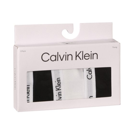 3PACK dámská tanga Calvin Klein vícebarevná (QD3587E-WZB)