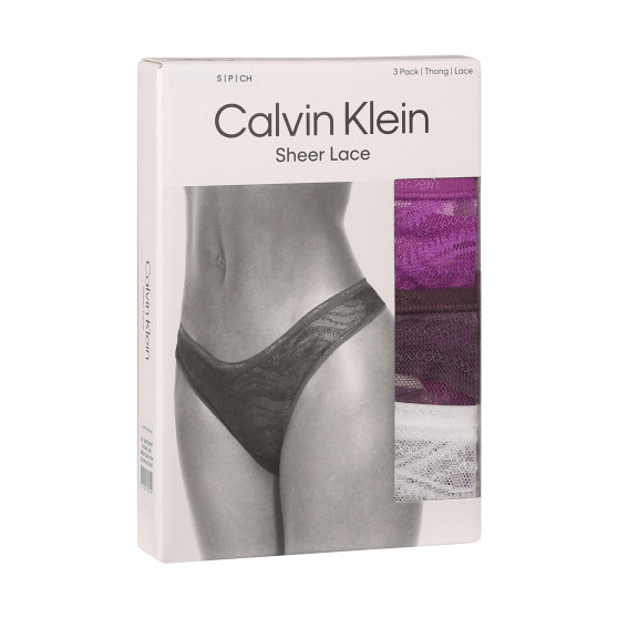 3PACK dámská tanga Calvin Klein vícebarevná (QD5216E-NOW)