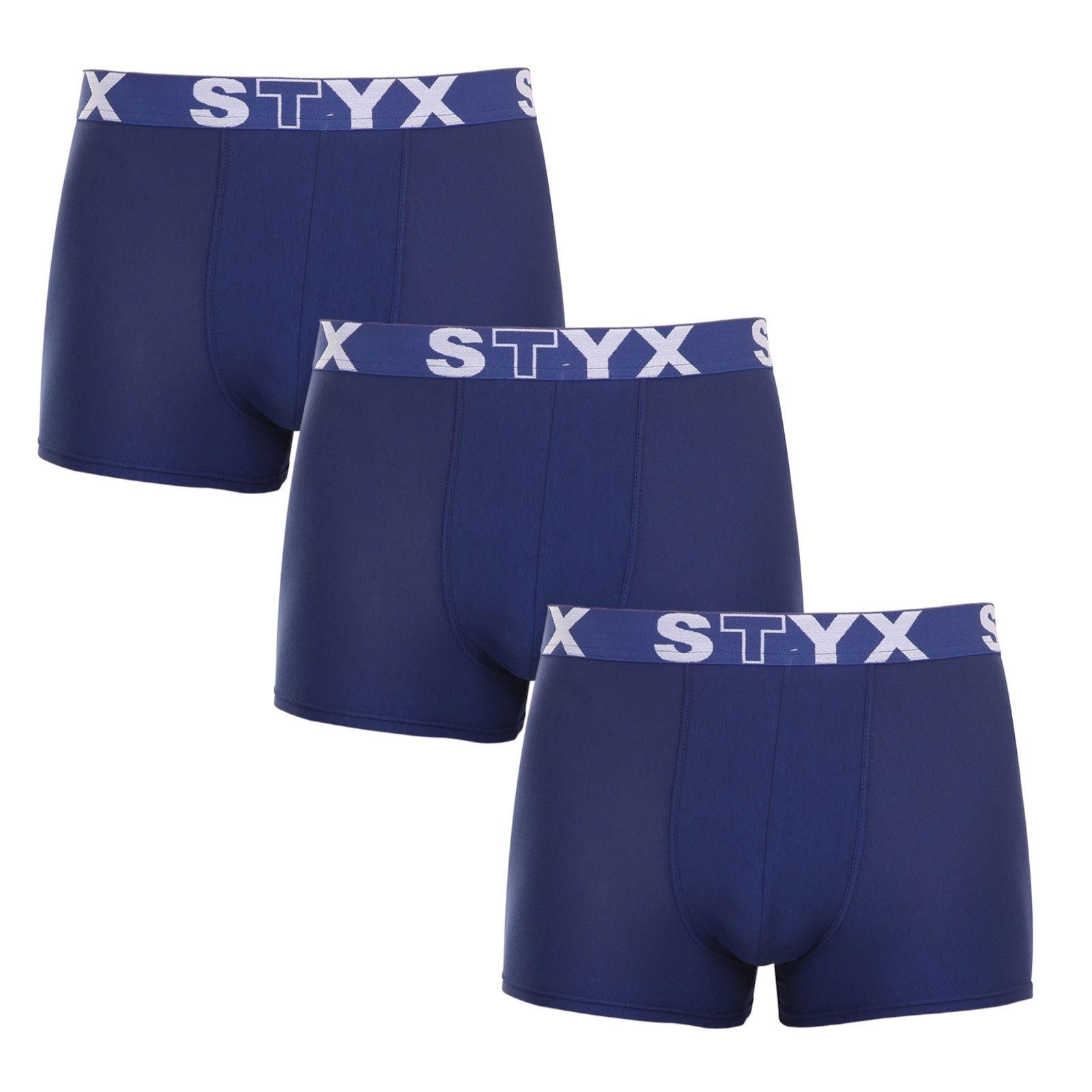 E-shop 3PACK pánské boxerky Styx sportovní guma tmavě modré