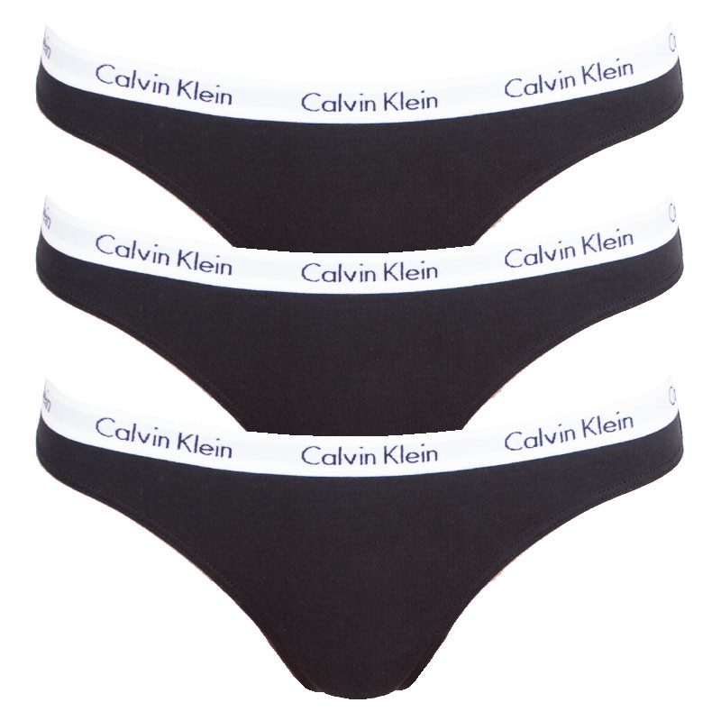 E-shop 3PACK dámská tanga Calvin Klein černá