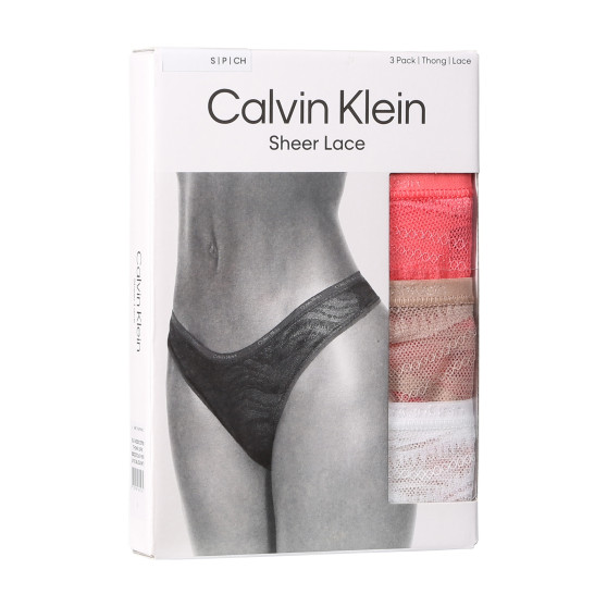 3PACK dámská tanga Calvin Klein vícebarevná (QD5216E-NOX)