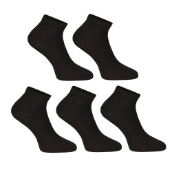 5PACK ponožky Nedeto nízké bambusové černé (5PBN01)